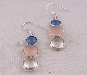 Handmade Multi-Gemstone <b>Earrings</b> 925 <b>Sterling</b> <b>Silver</b> Jewelry Manufacturer Wholesale Assorted Natural Stone Drop <b>Dangle</b> <b>Earrings</b> - Product Image 3