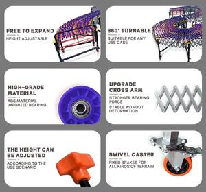 Ruedas y rodillos de patín transportadores flexibles ABS impulsados por gravedad de alta calidad incluidos, tipo expandible para operación de descarga de camiones - Product Image 4