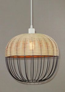 Unique Dome <b>Wire</b> Frame Rattan <b>Lampshade</b> Hand-Woven Pendant Light Fixture Decorative Ceiling Hanging Chandelier Cafe Bar - Product Image 2