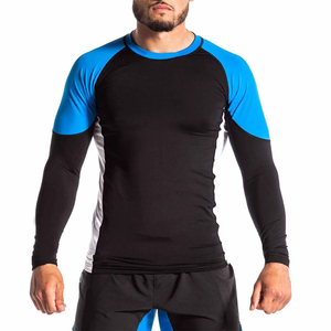 <b>Men</b> Color Blocked Rash Guard Full Sleeve <b>Compression</b> <b>Shirt</b> Quick Dry 100% Polyester UPF50+ 140g Sport Top - Product Image 5