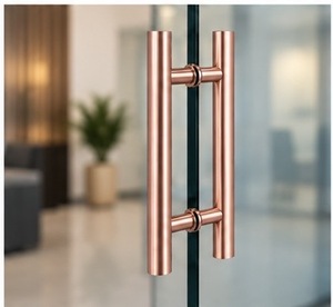Poignées de tirage en métal durable en forme de H pour entrées de portes modernes, design personnalisable, finition de surface lisse, commande tactile ambidextre - Product Image 3
