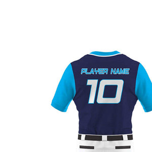 Men's Baseball Uniform Set Navy Blue White Full Sleeve Moisture Wicking Sublimated Jersey Pants Regular Fit All Seasons 100% - Product Image 4