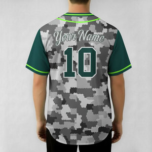 Camiseta de Béisbol Personalizada de Alta Calidad en Oferta, Color Sólido Estampado, Botones, Nombre y Número Cosidos, Unisex, 100% Poliéster - Product Image 4