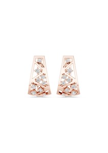 Pendientes de Oro Rosa de 9K con Diamantes Cultivados en Laboratorio, Diseño Geométrico Calado, para Mujer, Regalo de Compromiso o Boda, Joyería de Moda - Product Image 3
