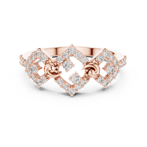 Ensemble de bagues en diamant de laboratoire pour femme EMPRESS RADIANCE, or rose 18 carats plaqué rhodium, certifié, pour fiançailles, fête, mariage, usage quotidien - Product Image 1