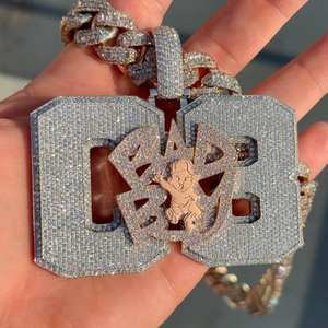 Colgante de Diamante Moissanite VVS Personalizado, Chapado en Oro de 14k, Plata 925, Estilo Hip Hop, Joyería Fina, Collar con Colgante Personalizado para Hombre - Product Image 2