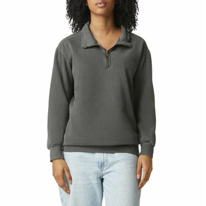 Miner Oversized Look Mens Quarter Zip Sweatshirt 100% Cotton Fleece <b>Jumper</b> Custom Elastic Waist Top Supplier Men's Sweatshirts - Product Image 3