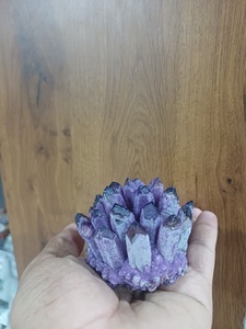 Amethyst <b>crystal</b> <b>cluster</b> purple quartz mineral formation decorative specimen for home styling collection display and gifting - Product Image 2