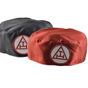 Casquette de chapitre Royal Arch en satin rouge et noir, triple tau, insignes, régalia maçonnique, chapeau d'officier de cérémonie, couvre-chef Royal Arch - Product Image 5