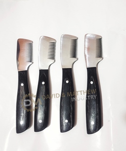 Cuchillo de Peluquería Canina y Felina de Lujo Ecológico con Mango de Madera y Acero Inoxidable - Product Image 6