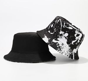 Unisex Bucket <b>Hat</b> Black <b>White</b> Abstract Pattern Street Style Casual Spring Summer Adult <b>Hat</b> - Product Image 6
