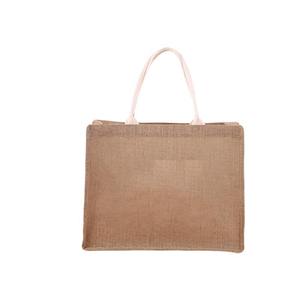 Sac en jute imprimé avec logo et poignées renforcées pour les courses lourdes - Product Image 3