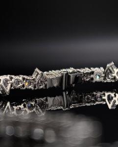Collier tennis en diamants de laboratoire taille poire et ronde, VVS1, en argent 925, or 10k 14k, entièrement pavé, style hip-hop, collier ras-du-cou, vente en gros, fournisseur - Product Image 6