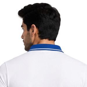 Camiseta Polo Personalizada Blanca y Azul Rey para Hombre, Manga Corta, Uniforme Casual de Golf, Marca Privada, Transpirable, Ropa al por Mayor - Product Image 6