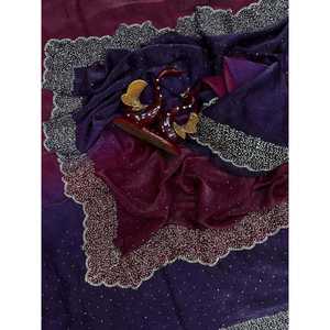 Robe de cocktail de designer Saree avec travail de diamant original Jarkhan - Product Image 3