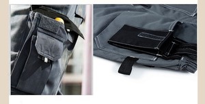 Mens Black <b>Cargo</b> Workwear Pants Plus Size Multi Pocket Breathable Cotton <b>Work</b> Uniform Durable Knee Pads Customizable Colors - Product Image 3