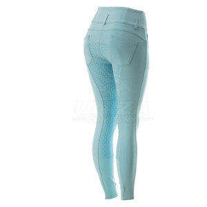 Culotte d'équitation extensible quatre directions à taille mi-haute avec fermeture éclair et grip aux genoux pour le dressage et l'équitation en extérieur (Spandex/Polyester) - Product Image 4