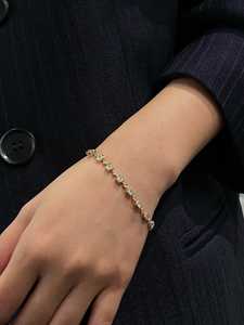 Moissanite Asscher & Round Cut Diamond Tennis <b>Bracelet</b> For Women's 925 Sterling <b>Silver</b> Fine Gold Plated Party Gift For Lovers - Product Image 5