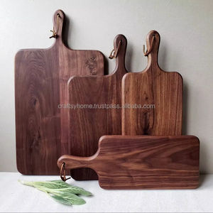 Planche à découper rectangulaire en bois de noyer massif de qualité supérieure, écologique, avec rainures pour les jus et emballage personnalisé - Product Image 5