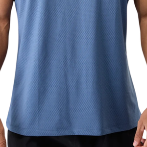 Mens 100% Polyester Casual Gym Tank Top Sleeveless Workout <b>Stringer</b> <b>Vest</b> Custom Logo Fitness Training Athletic Muscle Shirt Blue - Product Image 6