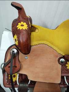 Selles de dressage western en cuir véritable 2026, 100 % cuir de vachette, façonnées à la main, durables, confortables, personnalisables - Product Image 3