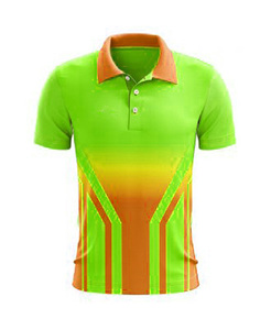 Maillot de cricket imprimé par sublimation de qualité supérieure, design dégradé jaune-rouge, polyester respirant, polo de sport pour l'entraînement - Product Image 5