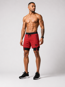 Pantalones Cortos Deportivos 2 en 1 para Hombre con Bolsillos con Cremallera, Secado Rápido, Transpirables, para Gimnasio, Entrenamiento, con Forro de Compresión - Product Image 3