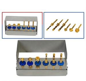 Juego de Electrodos Quirúrgicos Dentales con 7 Herramientas con Puntas de Oro en Estuche de Acero Inoxidable, Base Azul, Operación Manual, Instrumento Clase I - Product Image 2