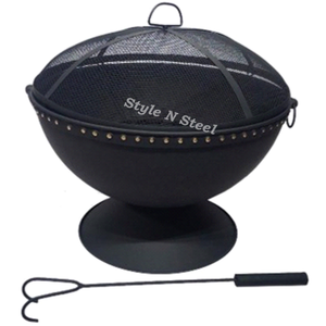 <b>fire</b> <b>pit</b> Iron <b>Fire</b> <b>Pit</b> with Heat Resistant Paint Freestanding Design Coal/Wood Burning Outdoor Heater - Product Image 1