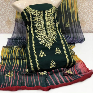 Salwar Kameez traditionnel pour femmes, de qualité supérieure, avec broderies et dupatta coloré, pour tenue décontractée et fêtes/mariages - Product Image 5