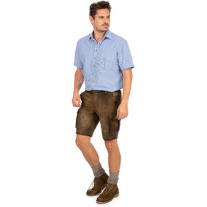 Traditional Men Trachten Bavarian Oktoberfest <b>Shirts</b> 100% Cotton <b>Half</b> Sleeves Trachten Herren Hemden - Product Image 3