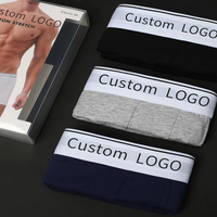 Vente en gros de sous-vêtements pour hommes, caleçons boxers personnalisés avec logo de marque privée, taille plus, 95% coton, 5% élasthanne