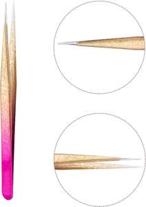 Pince à épiler inclinée de haute qualité pour cils, avec revêtement dégradé de précision, outil essentiel pour l'application de faux cils - Product Image 6