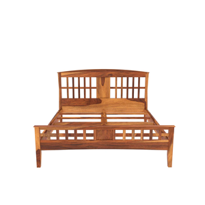 CIA Industries Rosewood Solid Wood Traditional Platform <b>Bed</b> King/Queen and <b>Single</b> Size <b>Adjustable</b> Slats Without Storage - Product Image 2
