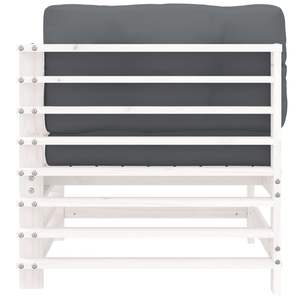 Sofá Esquinero Modular Mediano de Madera de Pino Sólido Blanco para Patio - Product Image 4