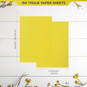 Sacchetti Regalo in Carta Velina Gialla 14x20 Pollici, Carta da Regalo Natalizia 150 Fogli per Decorazioni Festa - Confezioni Regalo per Matrimoni - Product Image 2