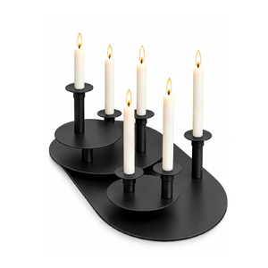 Metal <b>iron</b> Matte Black Candle Holder <b>6</b>-arms Candlestick Holders <b>Iron</b> Taper - Product Image 1
