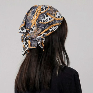 Bandana carré en coton imprimé personnalisé, style hip-hop, haute qualité, satiné, doux pour la peau, respirant, multifonctionnel, unisexe - Product Image 2