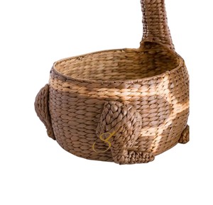 Boho Giraffe Water Hyacinth Toy <b>Basket</b> Woven Decorative Storage <b>Hamper</b> Open Top Kids Playroom Organizer - Product Image 3