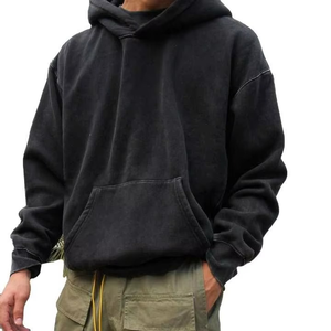 Sudadera con Capucha Extra Grande Personalizada, Lavado Ácido, Color Gris Carbón Vintage, Unisex, Felpa de Algodón, Estilo Urbano, Informal, Secado Rápido, OEM, ODM - Product Image 3