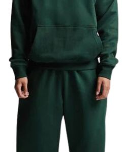 Mens Deep Green Fleece Hoodie And Jogger Tracksuit <b>Set</b> Winter Casual Pullover Hooded Sweatshirt Pants Streetwear For Men - Product Image 6