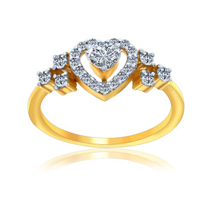 Anillo de Compromiso y Matrimonio de Lujo en Acero Inoxidable Chapado en Oro de 14K con Circonita Cúbica de Corte Hexagonal Geométrico para Hombre y Mujer - Product Image 1