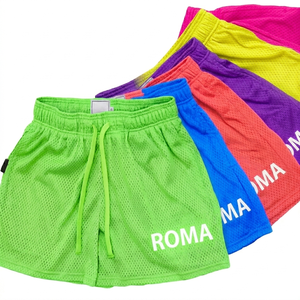 Double <b>Layer</b> Sublimation Plain 100% Polyester Mesh Elastic Waist Casual Breathable Gym Blank Basketball Custom Men's Shorts Dry - Product Image 3