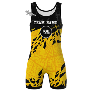 Combinaison de lutte, boxe, extensible, respirante, séchage rapide, matière Spandex/Polyester, logo avant SINEWY SPORTS OEM - Product Image 5
