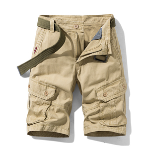 Pantalones Cortos Cargo para Hombre, Negros, de Lona de Algodón, Casuales, Tipo Bermuda, con Bolsillos, Cierre de Botón, Cintura Media - Product Image 5