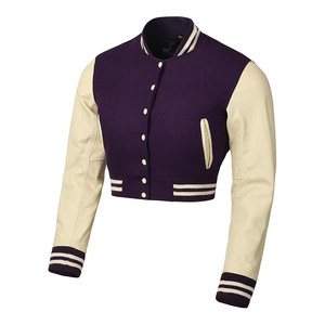 Custom Embroidered Varsity Jacket Women Streetwear Letterman Coat Manufacturer USA - Product Image 5