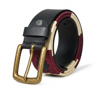 Handmade Argentine Polo <b>Belt</b> Genuine <b>Leather</b> Woven Embroidered <b>Belts</b> Supplier India Custom Brass Buckle Equestrian <b>Belts</b> Bulk - Product Image 6