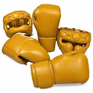 Nouvel ensemble de sparring de boxe personnalisé, protection d'entraînement, gants de kickboxing en cuir à lacets, noir, arts martiaux - Product Image 3