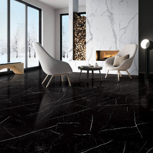 Glossy Black Marble with White Veins Kitchen Countertops Design Book Match Black Marble <b>Sheet</b> for Wall & Flooring <b>Tiles</b> - Product Image 5