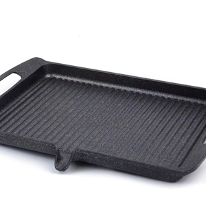 Big Roast <b>pan</b> 38 - Roast <b>pan</b> <b>Cast</b> Aluminum Nonstick Square and Round Cookware with Long Lasting Marble Coating - Product Image 1